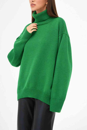 Winter Basic Knit Turtleneck Sweater-MXSTUDIO.COM