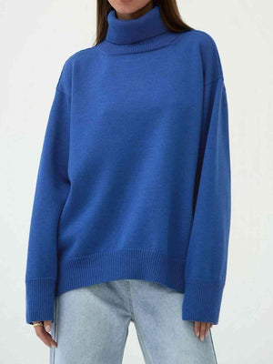 Winter Basic Knit Turtleneck Sweater-MXSTUDIO.COM