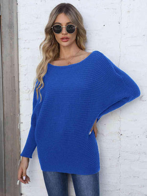 Winter Charisma Boat Neck Dolman Sleeve Sweater - MXSTUDIO.COM