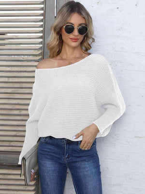 Winter Charisma Boat Neck Dolman Sleeve Sweater - MXSTUDIO.COM