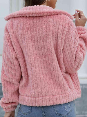 Winter Charm Buttoned Fuzzy Teddy Jacket - MXSTUDIO.COM