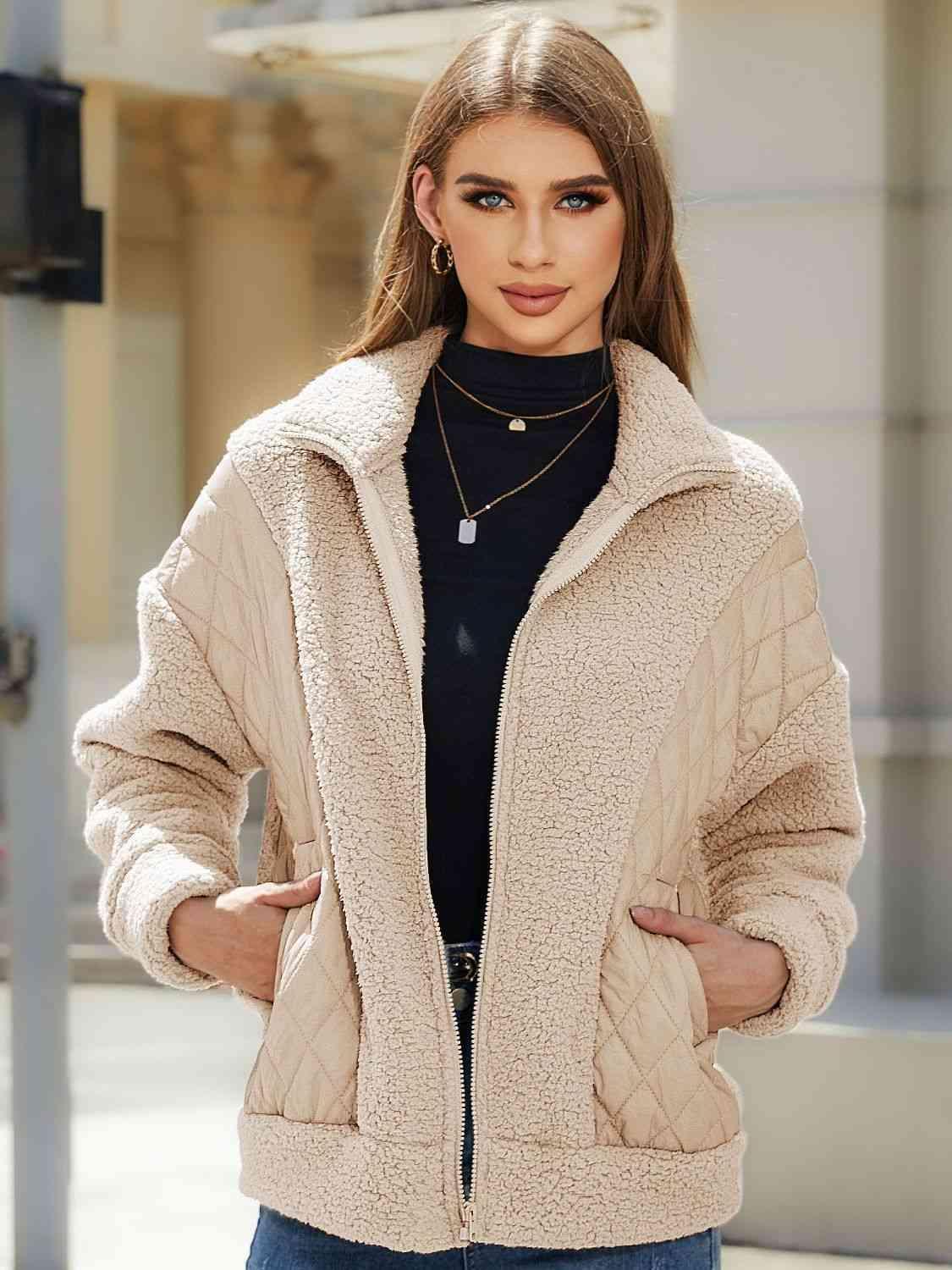 Winter Chic Zip Up Fuzzy Jacket - MXSTUDIO.COM