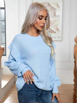 Winter Divine Crew Neck Drop Shoulder Sweater - MXSTUDIO.COM
