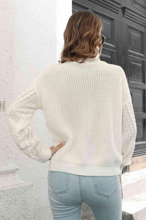 Winter Fashion Turtle Neck Cable Knit Sweater - MXSTUDIO.COM