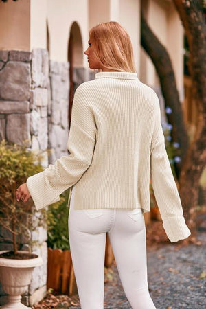 Winter Grace Drop Shoulder Cowl Neck Sweater - MXSTUDIO.COM