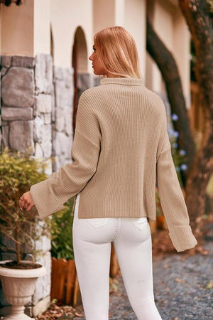 Winter Grace Drop Shoulder Cowl Neck Sweater - MXSTUDIO.COM