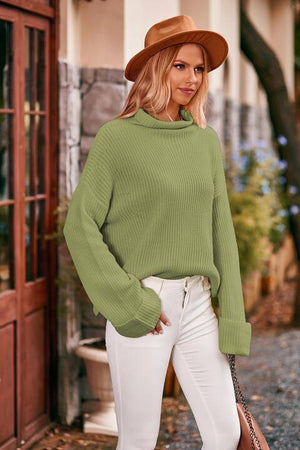 Winter Grace Drop Shoulder Cowl Neck Sweater - MXSTUDIO.COM