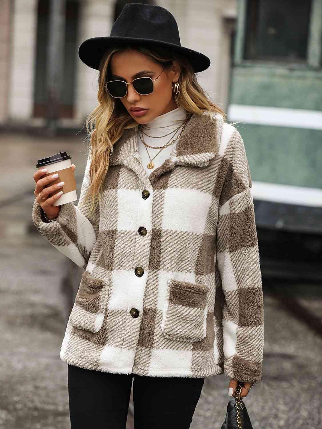 Winter Insulation Button Down Plaid Jacket - MXSTUDIO.COM