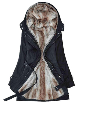 Winter On The Go Hooded Fur Lined Coat - MXSTUDIO.COM