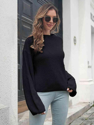 Winter Pizzazz Balloon Sleeve Relaxed Fit Sweater - MXSTUDIO.COM