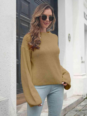 Winter Pizzazz Balloon Sleeve Relaxed Fit Sweater - MXSTUDIO.COM