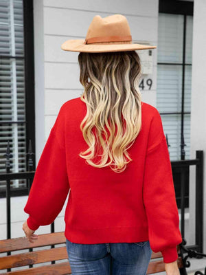 Winter Romance Crew Neck Heart Sweater - MXSTUDIO.COM