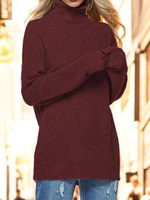 Winter Snug Knit Turtleneck Sweater-MXSTUDIO.COM