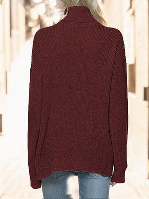 Winter Snug Knit Turtleneck Sweater-MXSTUDIO.COM
