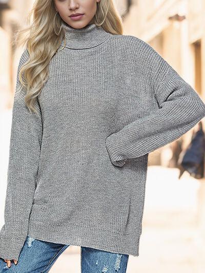 Winter Snug Knit Turtleneck Sweater-MXSTUDIO.COM