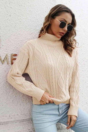 Winter Staple Crew Neck Knit Turtleneck Sweater - MXSTUDIO.COM