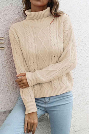 Winter Staple Crew Neck Knit Turtleneck Sweater - MXSTUDIO.COM