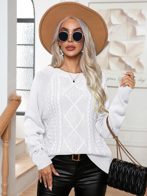 Winter Style Long Sleeve Cable-Knit Sweater - MXSTUDIO.COM