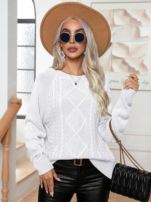 Winter Style Long Sleeve Cable-Knit Sweater - MXSTUDIO.COM