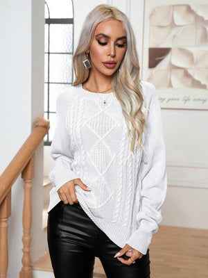 Winter Style Long Sleeve Cable-Knit Sweater - MXSTUDIO.COM