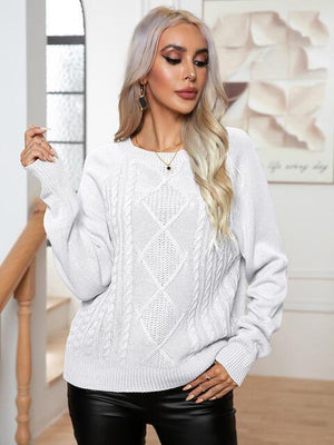 Winter Style Long Sleeve Cable-Knit Sweater - MXSTUDIO.COM