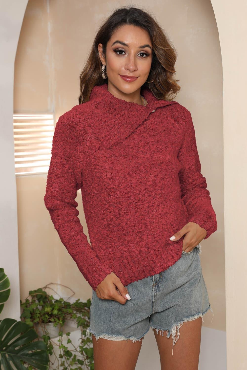 Winter Update Mock Neck Pullover Sweater - MXSTUDIO.COM