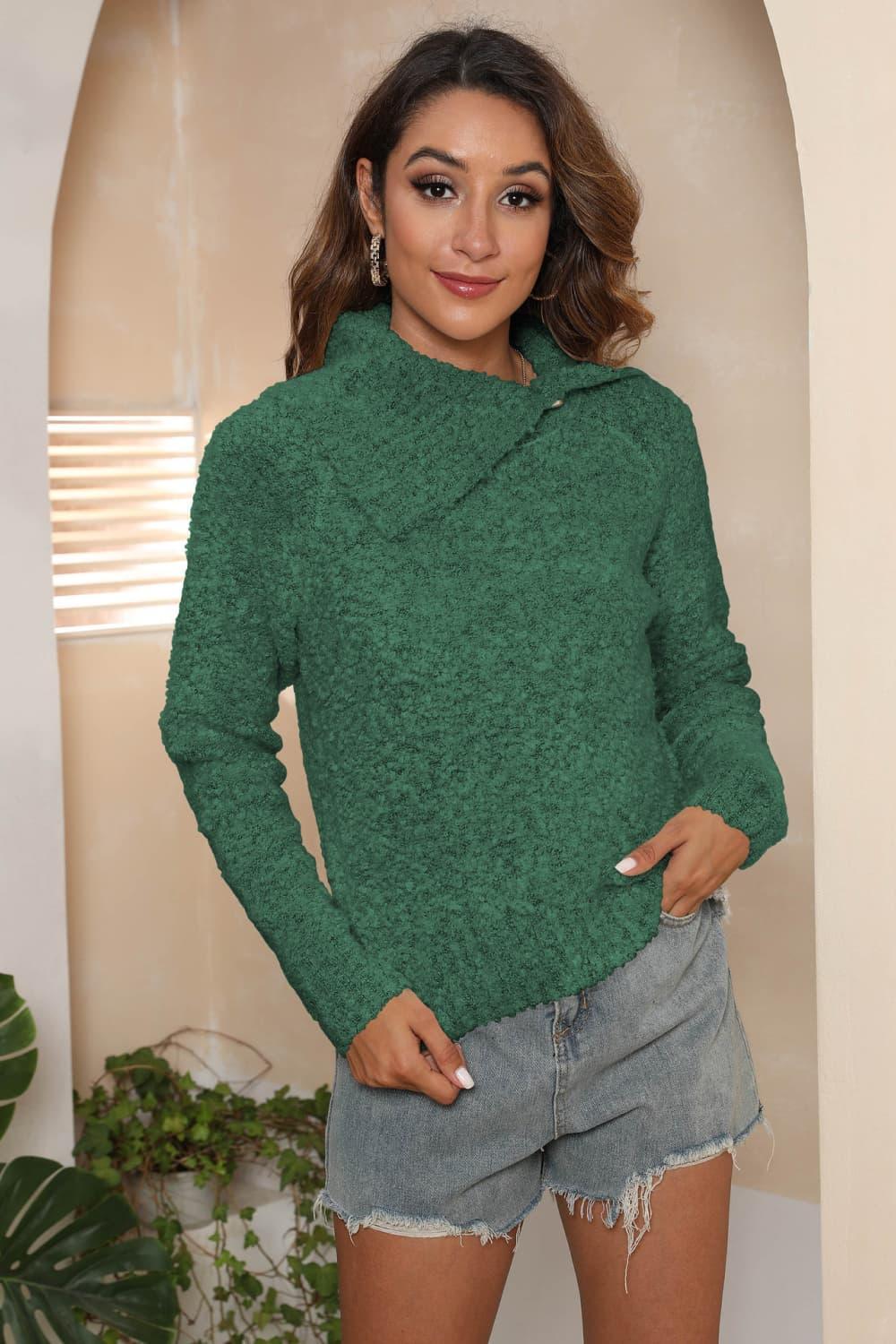 Winter Update Mock Neck Pullover Sweater - MXSTUDIO.COM