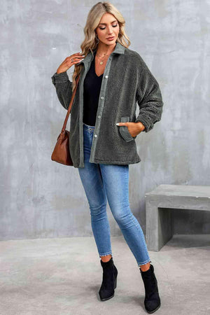 Winter Warmth Button Down Teddy Jacket - MXSTUDIO.COM