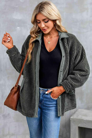 Winter Warmth Button Down Teddy Jacket - MXSTUDIO.COM