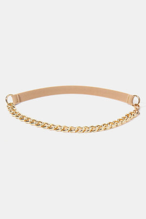 Women's Half Alloy Chain Waist Elastic Belt - MXSTUDIO.COM
