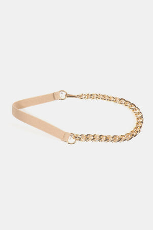Women's Half Alloy Chain Waist Elastic Belt - MXSTUDIO.COM