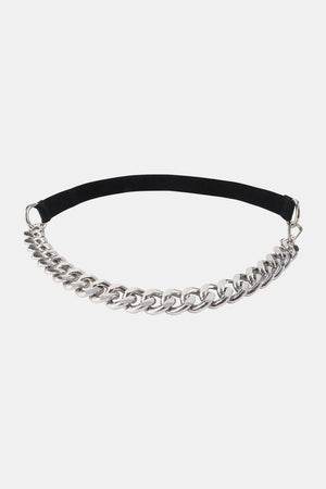 Women's Half Alloy Chain Waist Elastic Belt - MXSTUDIO.COM