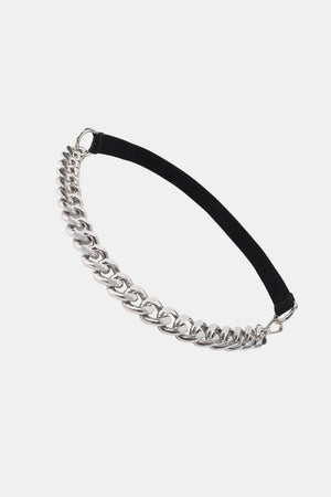 Women's Half Alloy Chain Waist Elastic Belt - MXSTUDIO.COM