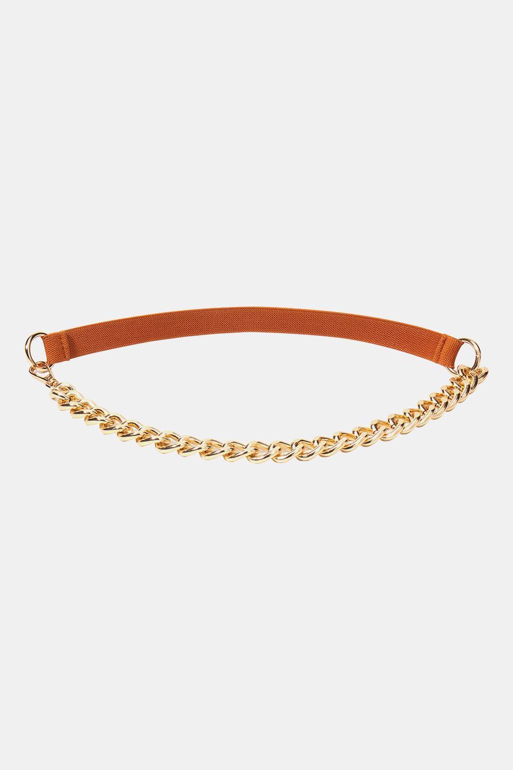 Women's Half Alloy Chain Waist Elastic Belt - MXSTUDIO.COM