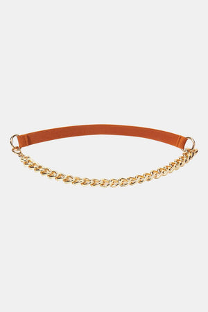 Women's Half Alloy Chain Waist Elastic Belt - MXSTUDIO.COM