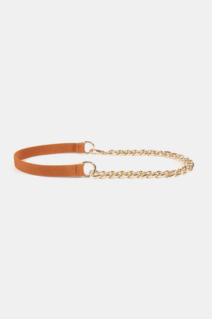 Women's Half Alloy Chain Waist Elastic Belt - MXSTUDIO.COM
