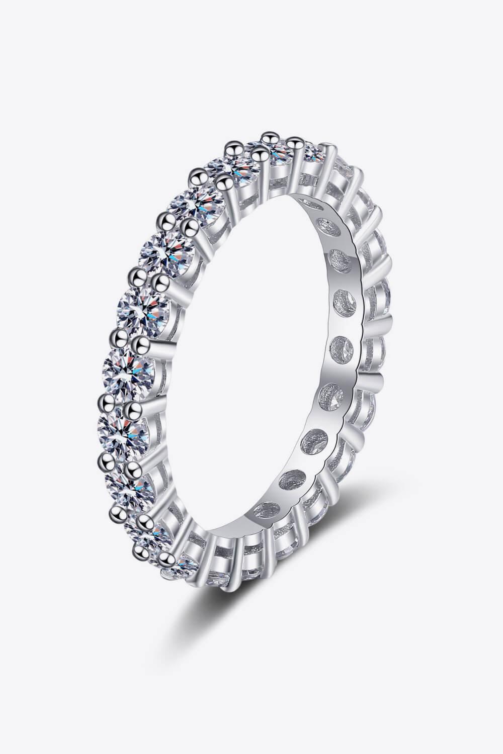 Wonderful 2.2 Carat Sterling Silver Moissanite Ring - MXSTUDIO.COM