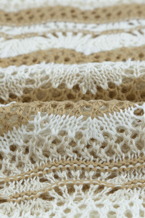 Wonderful Stripe Openwork Knit Top - MXSTUDIO.COM