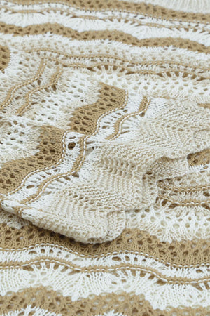 Wonderful Stripe Openwork Knit Top - MXSTUDIO.COM