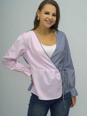 Work Ready Long Sleeve Surplice Top - MXSTUDIO.COM