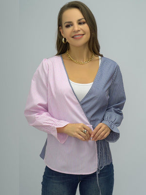 Work Ready Long Sleeve Surplice Top - MXSTUDIO.COM