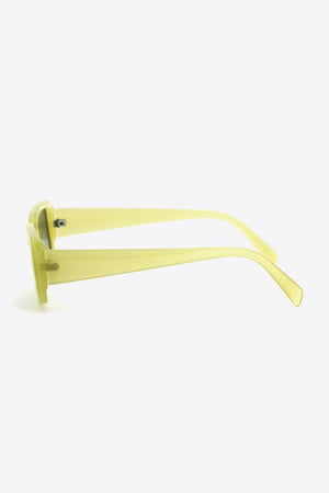 Yellow Green Frame Rectangle Polycarbonate Sunglasses - MXSTUDIO.COM