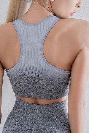 Yoga Essential Gradient Scoop Neck Sports Bra - MXSTUDIO.COM
