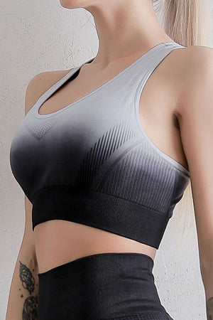 Yoga Essential Gradient Scoop Neck Sports Bra - MXSTUDIO.COM