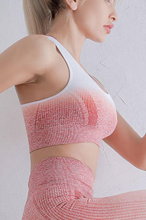 Yoga Essential Gradient Scoop Neck Sports Bra - MXSTUDIO.COM