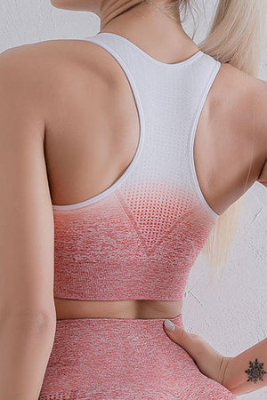 Yoga Essential Gradient Scoop Neck Sports Bra - MXSTUDIO.COM