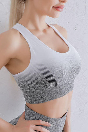 Yoga Essential Gradient Scoop Neck Sports Bra - MXSTUDIO.COM