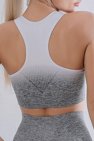 Yoga Essential Gradient Scoop Neck Sports Bra - MXSTUDIO.COM