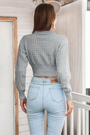 Youthful Warmth Long Sleeve Crop Knit Sweater-MXSTUDIO.COM
