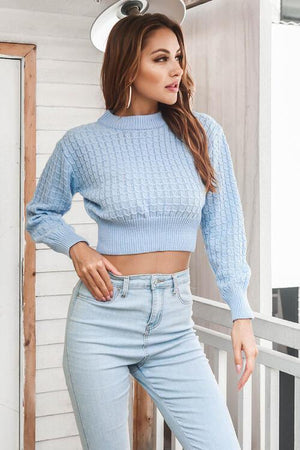 Youthful Warmth Long Sleeve Crop Knit Sweater-MXSTUDIO.COM